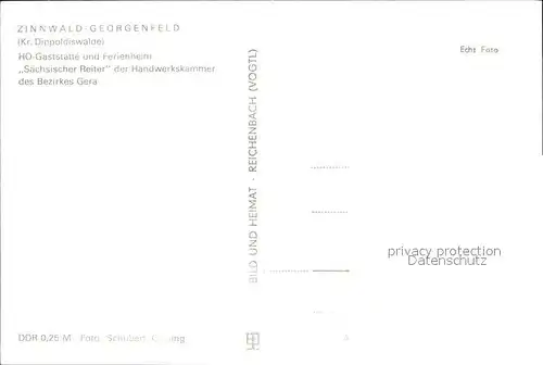 Zinnwald Georgenfeld HOG und Ferienheim Saechsischer Reiter Kat. Altenberg