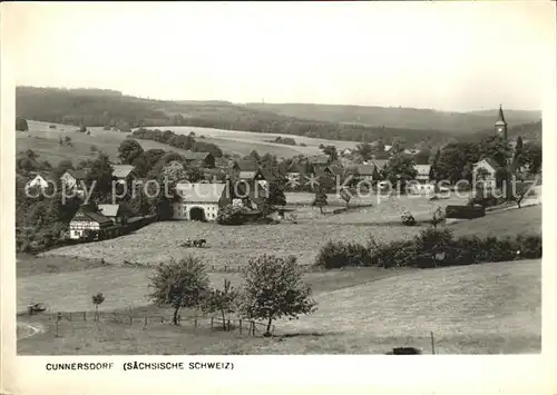 Cunnersdorf Hohnstein Panorama Kat. Hohnstein