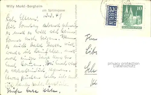 Spitzingsee Willy Merkl Bergheim Kat. Schliersee