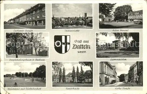 Datteln Castroper Str Teilansicht Alter Markt Berglehrlingsheim St Barbara Gymnasium Neumarkt Amtshaus Hohe Str Kat. Datteln