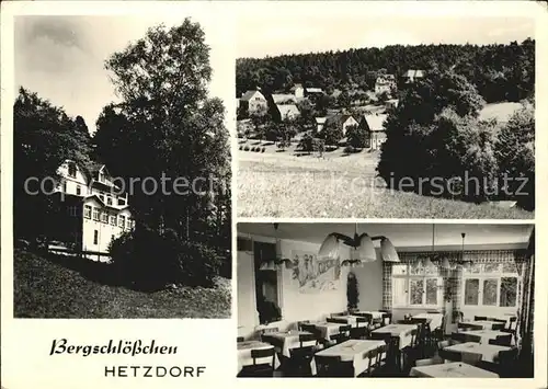 Hetzdorf Bockelwitz Bergschloesschen Speisesaal Teilansicht Kat. Bockelwitz