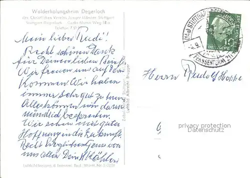 Degerloch Walderholungsheim Fliegeraufnahme Kat. Stuttgart
