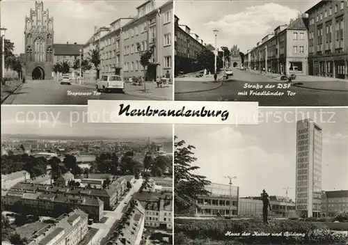 Neubrandenburg Treptower Tor Strasse der DSF Friedlaender Tor Total Haus der Kultur und Bildung Kat. Neubrandenburg