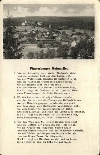 Finsterbergen Finsterberger Heimatlied  Kat. Finsterbergen Thueringer Wald