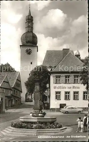 Arnsberg Westfalen Glockenturm Gaststaette zur Krim Kat. Arnsberg