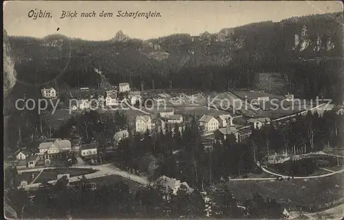 Oybin Blick nach dem Scharfenstein Zittauer Gebirge Kat. Kurort Oybin