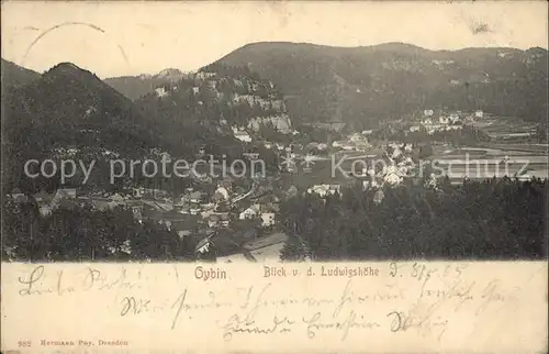 Oybin Blick von der Ludwigshoehe Zittauer Gebirge Kat. Kurort Oybin
