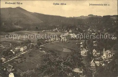 Oybin Panorama mit Hochwald und Johannesstein Zittauer Gebirge Kat. Kurort Oybin