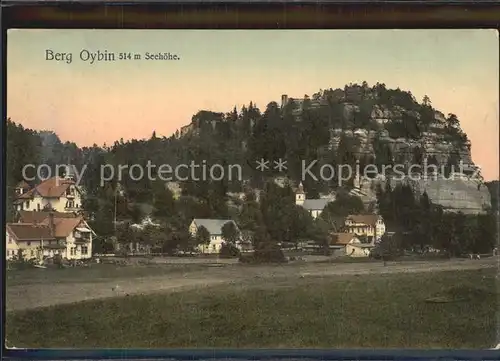 Oybin Teilansicht mit Kirche Berg Oybin Zittauer Gebirge Kat. Kurort Oybin