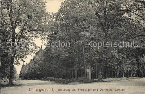 Hintergersdorf Kreuzung der Freiberger und Dorfhainer Strasse Kat. Tharandt