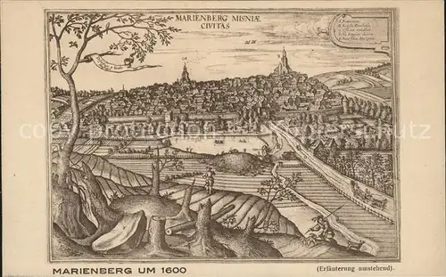 Marienberg Erzgebirge um 1600 Kuenstlerkarte Kat. Marienberg
