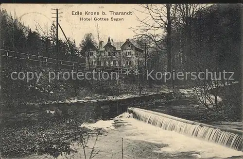 Edle Krone Hotel Gottes Segen Partie am Fluss Wehr Kat. Hoeckendorf