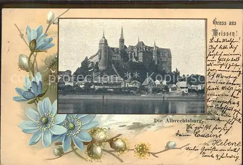 Meissen Elbe Sachsen Albrechtsburg Blumen Kat. Meissen