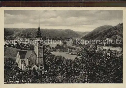 Hainsberg Sachsen Ortsansicht mit Kirche Kat. Freital