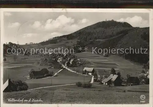 Waltersdorf Zittau Gesamtansicht mit Berg Lausche Zittauer Gebirge Kat. Grossschoenau Sachsen