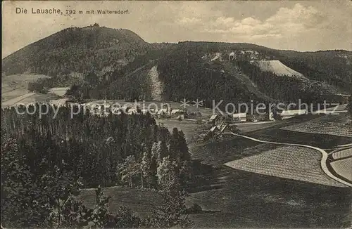 Waltersdorf Zittau Panorama mit Berg Lausche Kat. Grossschoenau Sachsen