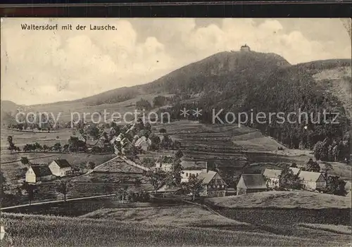 Waltersdorf Zittau Panorama mit Berg Lausche Zittauer Gebirge Kat. Grossschoenau Sachsen