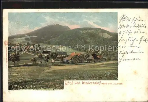 Waltersdorf Zittau Panorama mit Berg Lausche Zittauer Gebirge Kat. Grossschoenau Sachsen