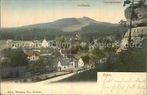 Oybin Panorama mit Hochwald Thomasfelsen Zittauer Gebirge Kat. Kurort Oybin