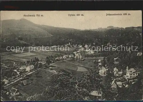 Oybin Panorama mit Hochwald Johannisstein Zittauer Gebirge Kat. Kurort Oybin