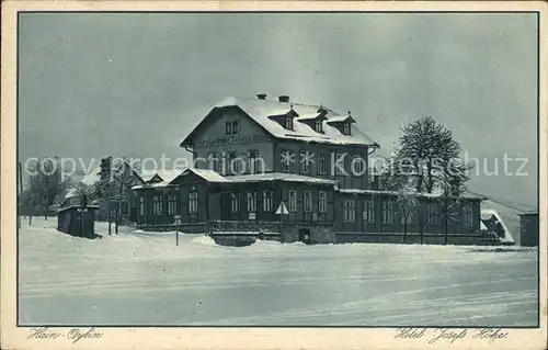 Hain Oybin Hotel Josef s Hoehe Kammweg Lausche Hochwald Zittauer Gebirge Kupfertiefdruck Kat. Kurort Oybin