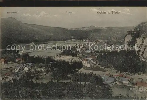 Oybin Panorama Blick vom Toepfer Hochwald Hayn Zittauer Gebirge Kat. Kurort Oybin