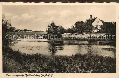 Grillenburg Partie am Fluss Bruecke Jagdschloss Kat. Tharandt