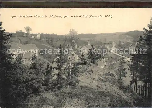 Grund Mohorn genannt Klein Tirol Sommerfrische Tharandter Wald Kat. Wilsdruff