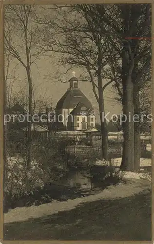 Arnsdorf Dresden Stimmungsbilder Wintersonne auf der Anstaltskirche Kat. Arnsdorf