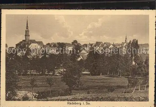 Radeberg Sachsen Ortsansicht mit Kirche Kat. Radeberg