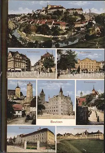 Bautzen Altstadt Schloss Ortenburg Kaiserstrasse Theater Alter Wasserturm Kaserne Fischerpforte Kat. Bautzen