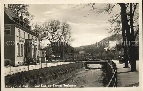 Berggiesshuebel Partie am Fluss Kneippkurort Kat. Bad Gottleuba Berggiesshuebel