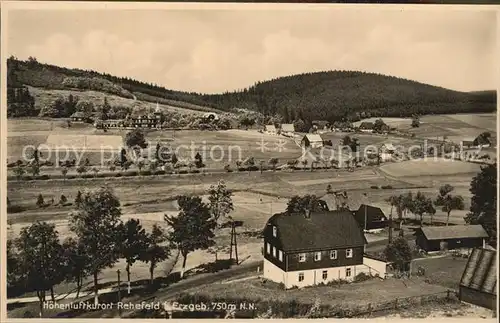 Rehefeld Zaunhaus Panorama Luftkurort mit Blick zum Jagdschloss Kat. Altenberg