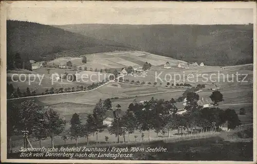 Rehefeld Zaunhaus Panorama Sommerfrische Luftkurort Blick vom Donnerberg nach der Landesgrenze Kat. Altenberg