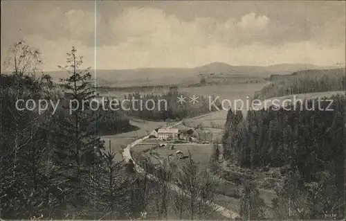 Kreischa Teufelsmuehle Blick nach dem Lugberg und Reinhardtsgrimma Kat. Kreischa Dresden