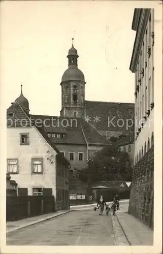 Dippoldiswalde Osterzgebirge Blick auf Kirche mit Schule Kat. Dippoldiswalde
