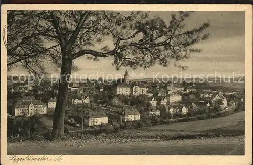 Dippoldiswalde Osterzgebirge Stadtbild mit Kirche und Schloss Kat. Dippoldiswalde