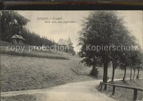 Rehefeld Zaunhaus Blick nach dem Jagdschloss Kat. Altenberg