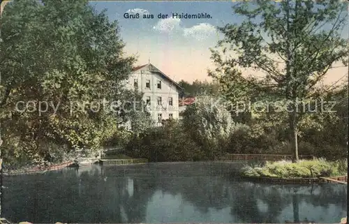 Radeberg Sachsen Haidemuehle Teich Stempel Wollmann Sammlung Kat. Radeberg