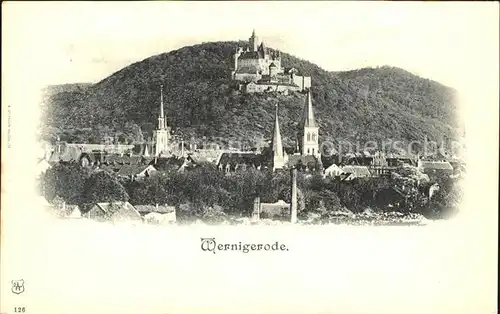 Wernigerode Harz Stadtbild mit Kirche und Schloss Reichspost Kat. Wernigerode