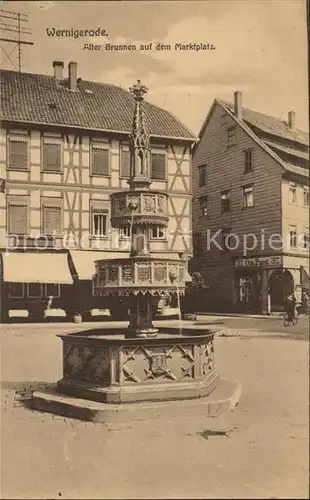 Wernigerode Harz Alter Brunnen auf dem Marktplatz Kat. Wernigerode