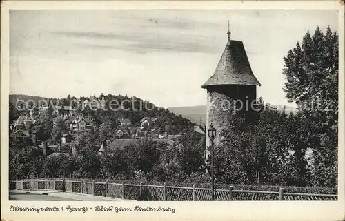 Wernigerode Harz Blick zum Lindenberg Turm Kat. Wernigerode