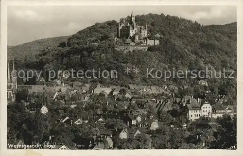 Wernigerode Harz Stadtbild mit Schloss Kat. Wernigerode