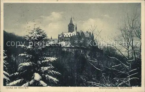 Wernigerode Harz Schloss im Winter Kat. Wernigerode