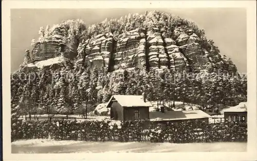 Oybin Berg Oybin Winter im Zittauer Gebirge Kat. Kurort Oybin