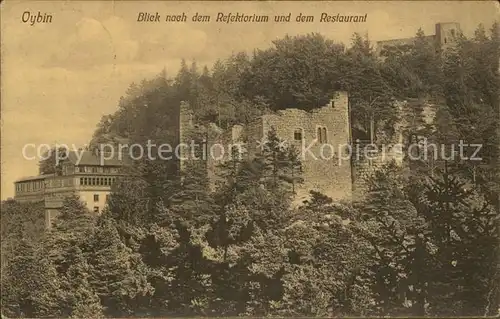 Oybin Blick nach dem Refektorium Restaurant Ruine Berg Oybin Zittauer Gebirge Kat. Kurort Oybin