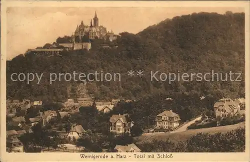 Wernigerode Harz Teilansicht mit Schloss Kat. Wernigerode