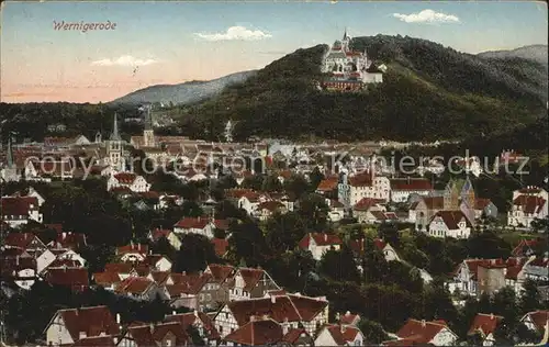 Wernigerode Harz Stadtbild mit Kirche und Schloss Kat. Wernigerode