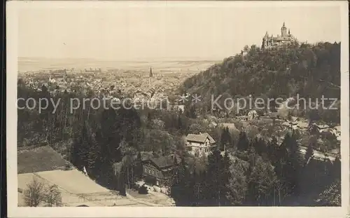 Wernigerode Harz Stadtbild mit Schloss Kat. Wernigerode