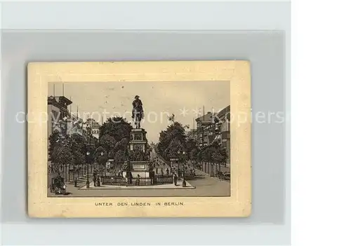 Berlin Unter den Linden Reiterstandbild Friedrich der Grosse Denkmal Litho Sammelkarte Kat. Berlin